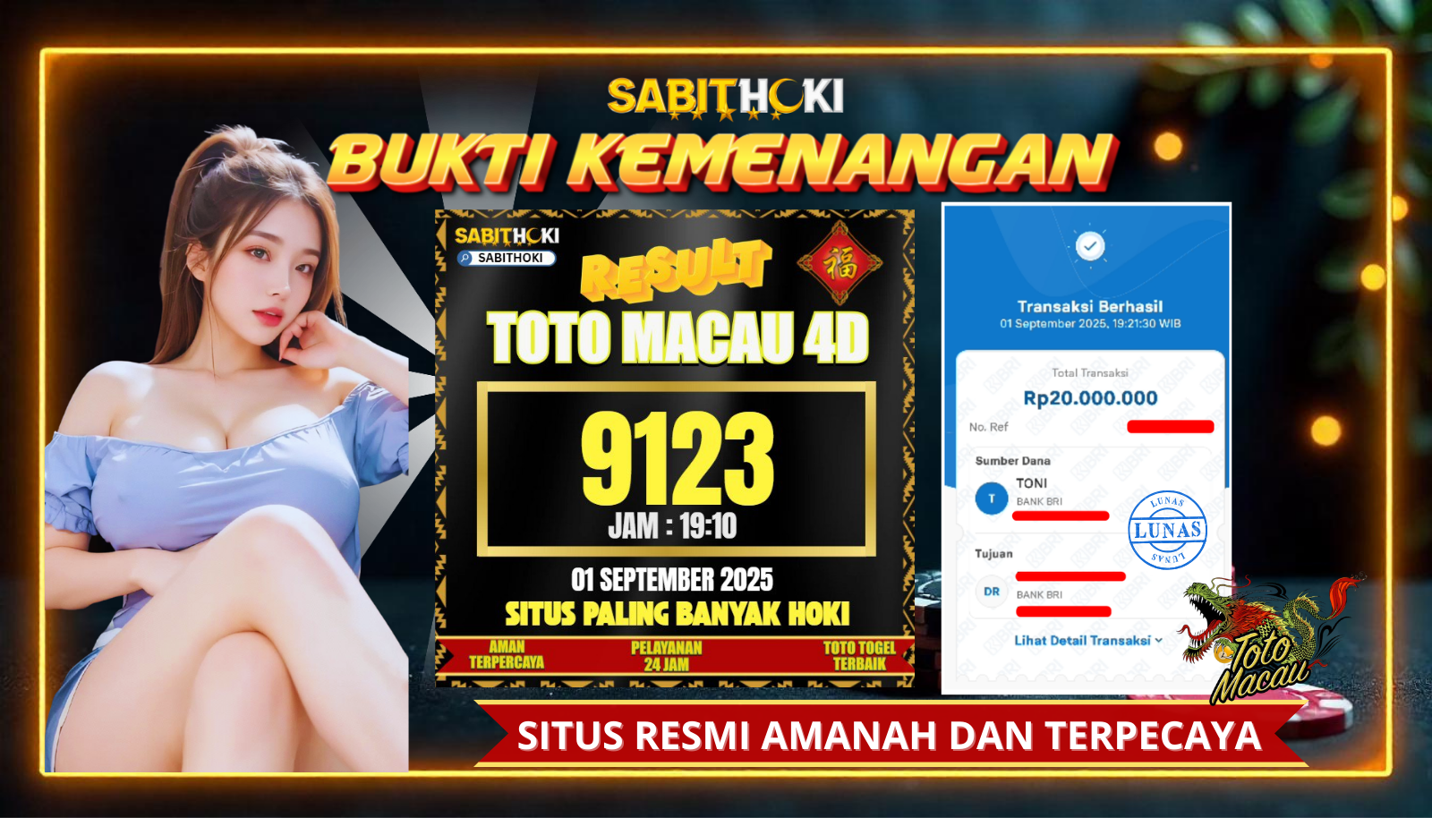 SELAMAT KEPADA MEMBER SETIA SABITHOKI BERHASIL MENANG DI PASARAN TOGEL TOTO MACAU PERIODE 2
